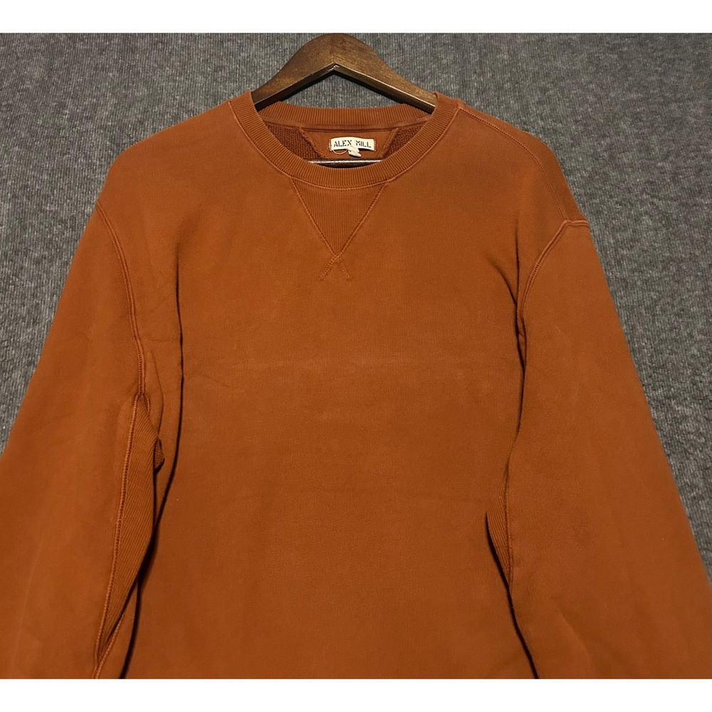 Alex mill crewneck sweater orange mens pullover Large cotton